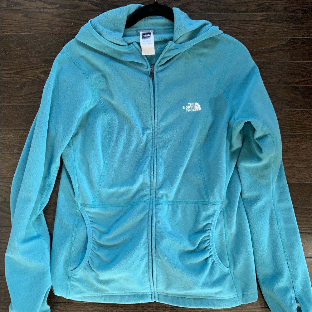Women’s north face fleece coat- EUC color teal